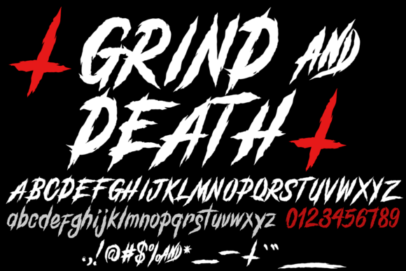 Grind and Death: A Bold Brush Font for Edgy Craft Projects